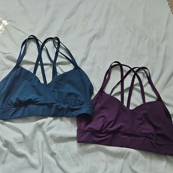 all in motion Other - All In Motion Women's Blue and Purple Strappy Bralette Set, Size L